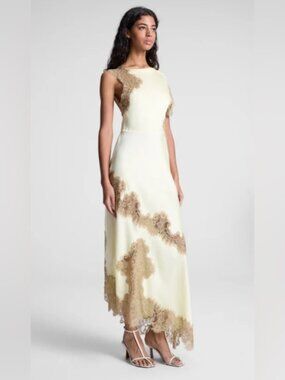 A.L.C. Alessia Dress in Light Canary/Beige